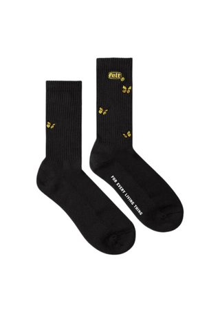 Felt Butterfly Socks - Black