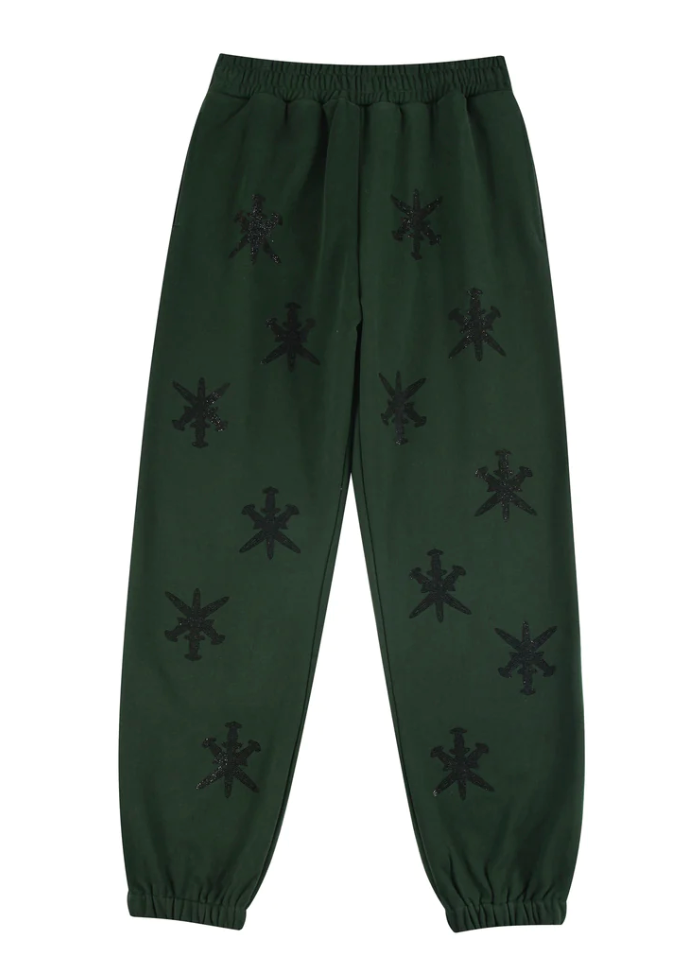 Bottle Green Rhinestone Joggers – Ctrl Alt Delete | Concept Store