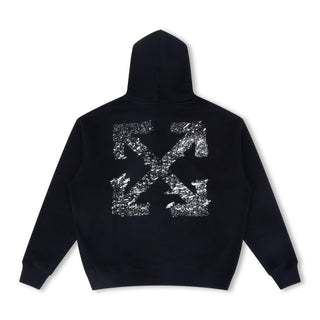 Off-White - Paint Splatter Arrow Diag French Terry Hoodie Black