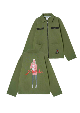 X-girl - Lost Angels Sweat Jacket - olive