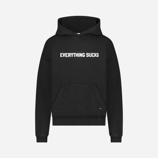 Everything Sucks Vintage Spray Hoodie - Perliet Black