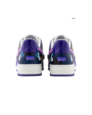A Bathing Ape Bape Sta Mr. KaiKai Kiki White Purple -Bape x Mr. Bapesta Sneaker Multi