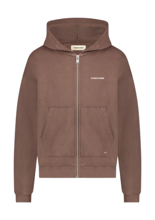 Rivettes Zip-Up Hoodie - Vintage Brown