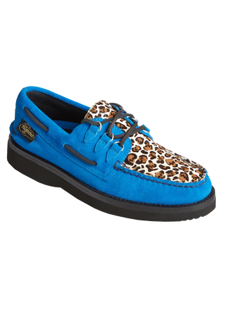 Blue Vibram 3-Eye Boat Shoe