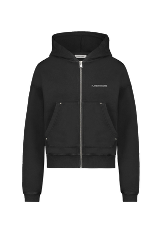 Rivettes Zip-Up Hoodie - Perlite Black