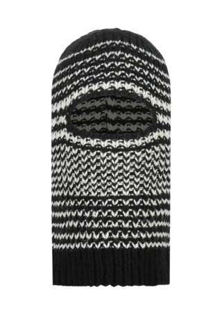 Handknitted Balaclava - Black/white
