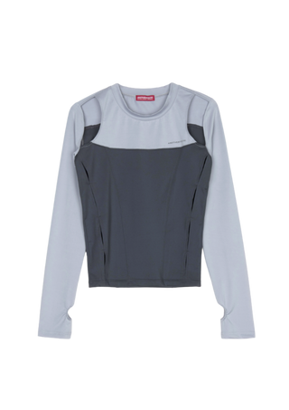 Another Youth Slit Jersey Long Sleeve Shirt - Charcoal