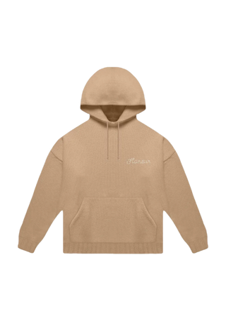 Flaneur Homme Knitted Hoodie - Brown